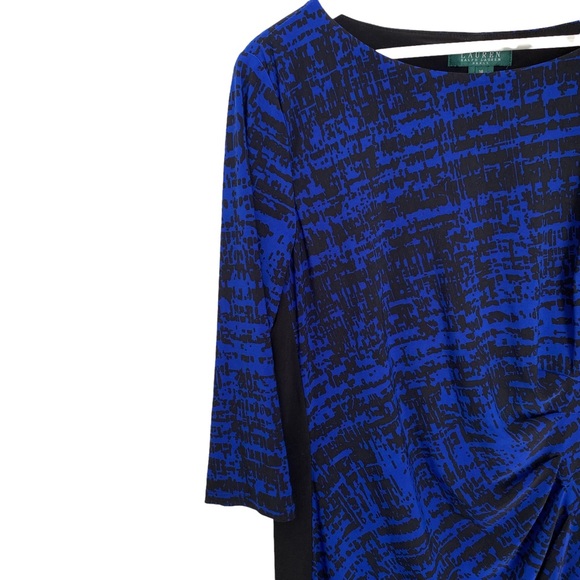 Lauren Ralph Lauren blue and black lined jersey stretch dress - Picture 9 of 12